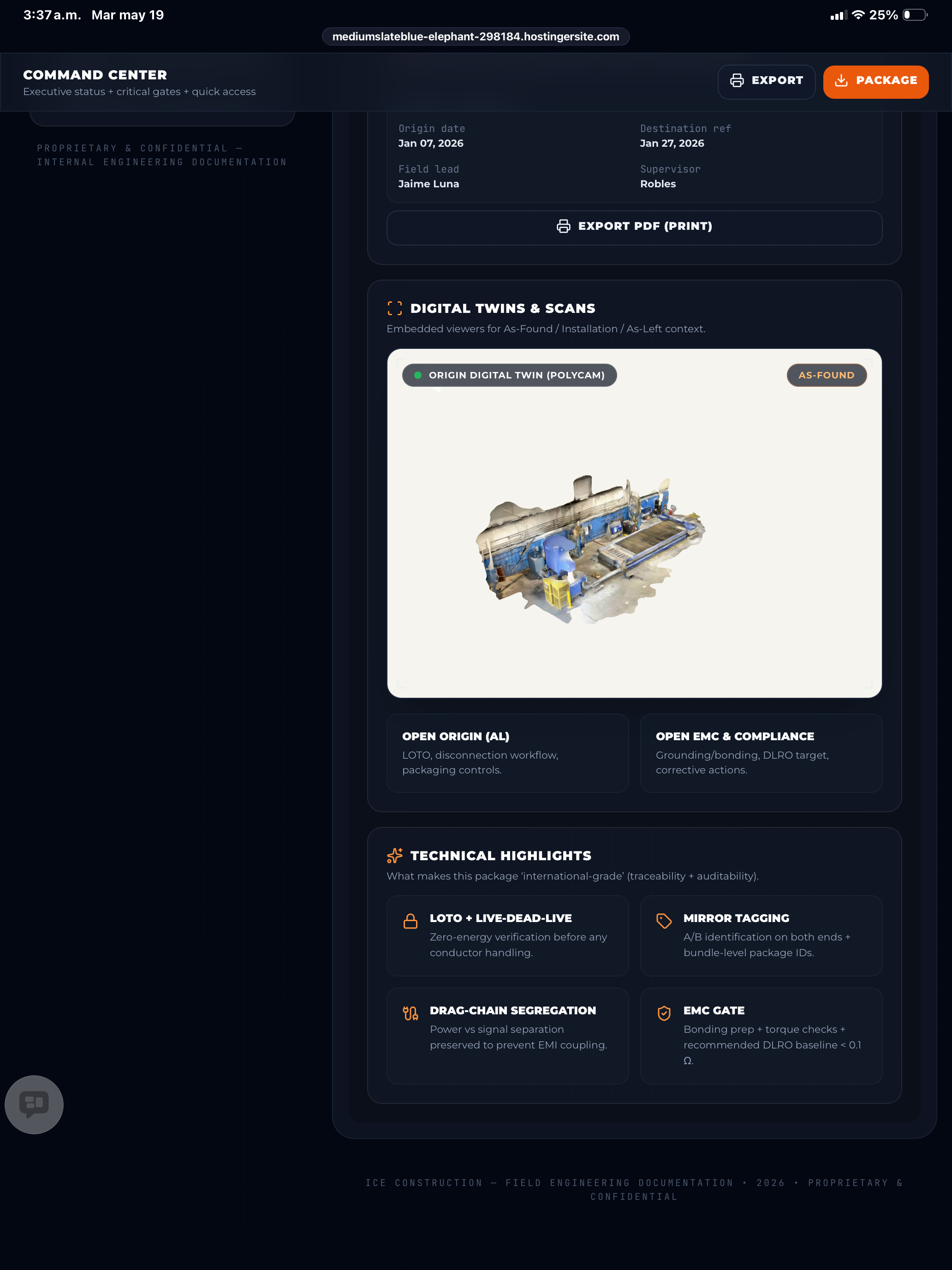 3D digital twin embedded in portal