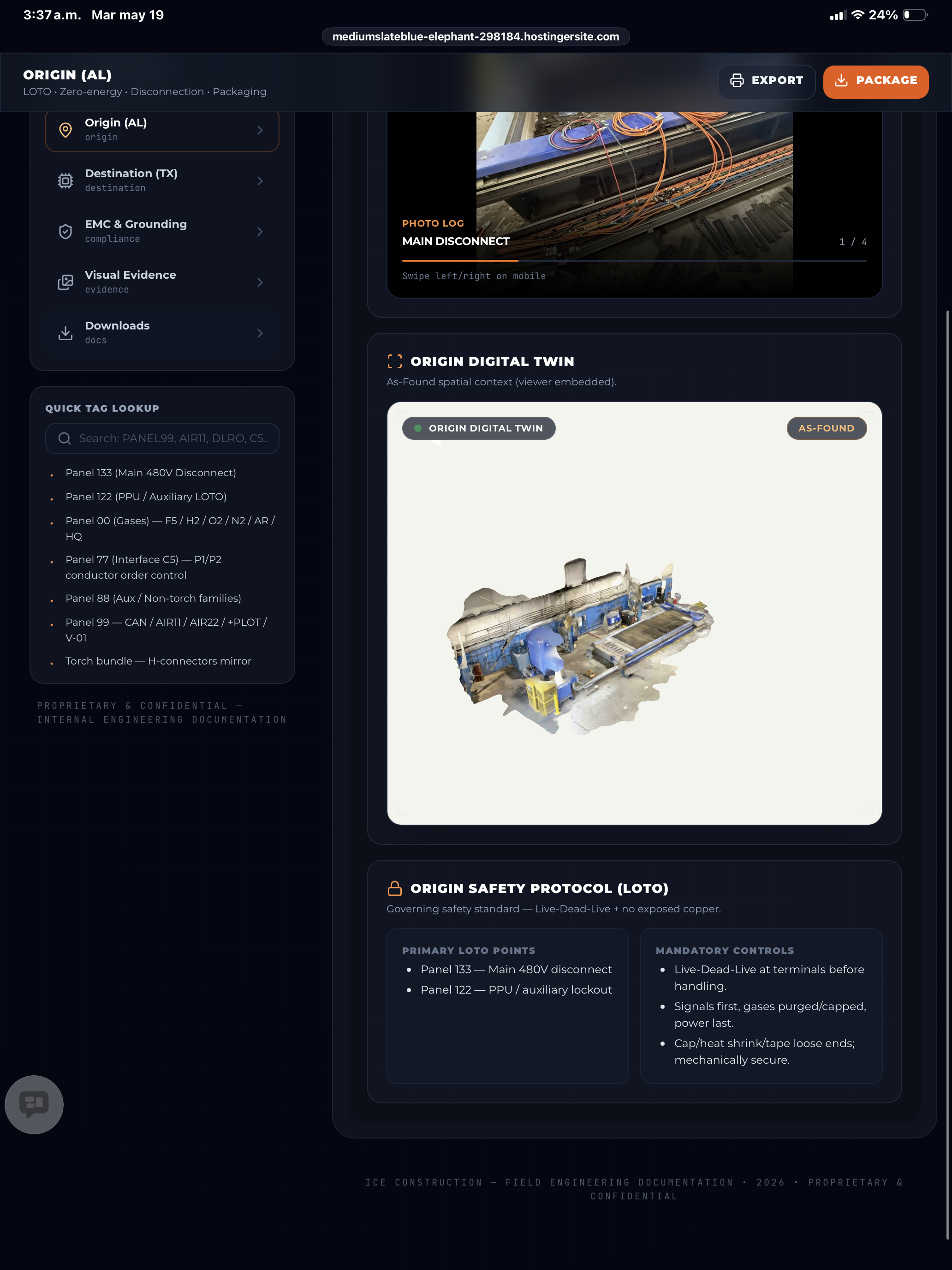 Origin LOTO disconnection protocol