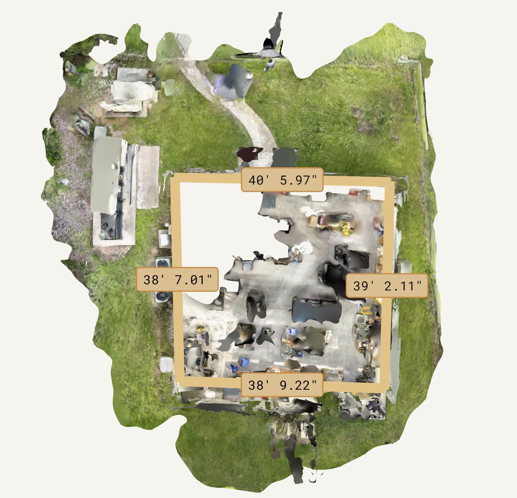 3D aerial scan with measurements